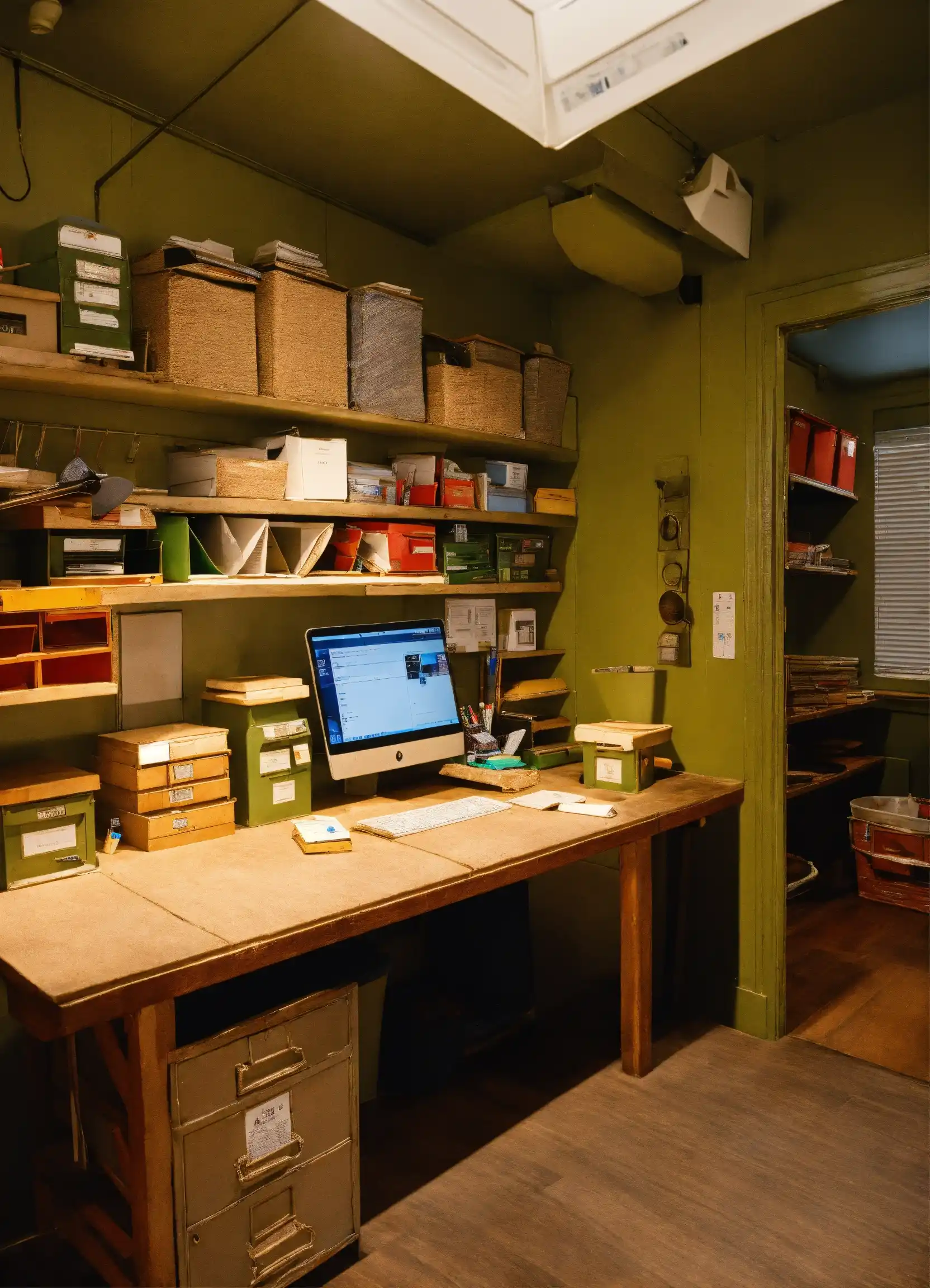 Bureau met aanpasbare werkverlichting